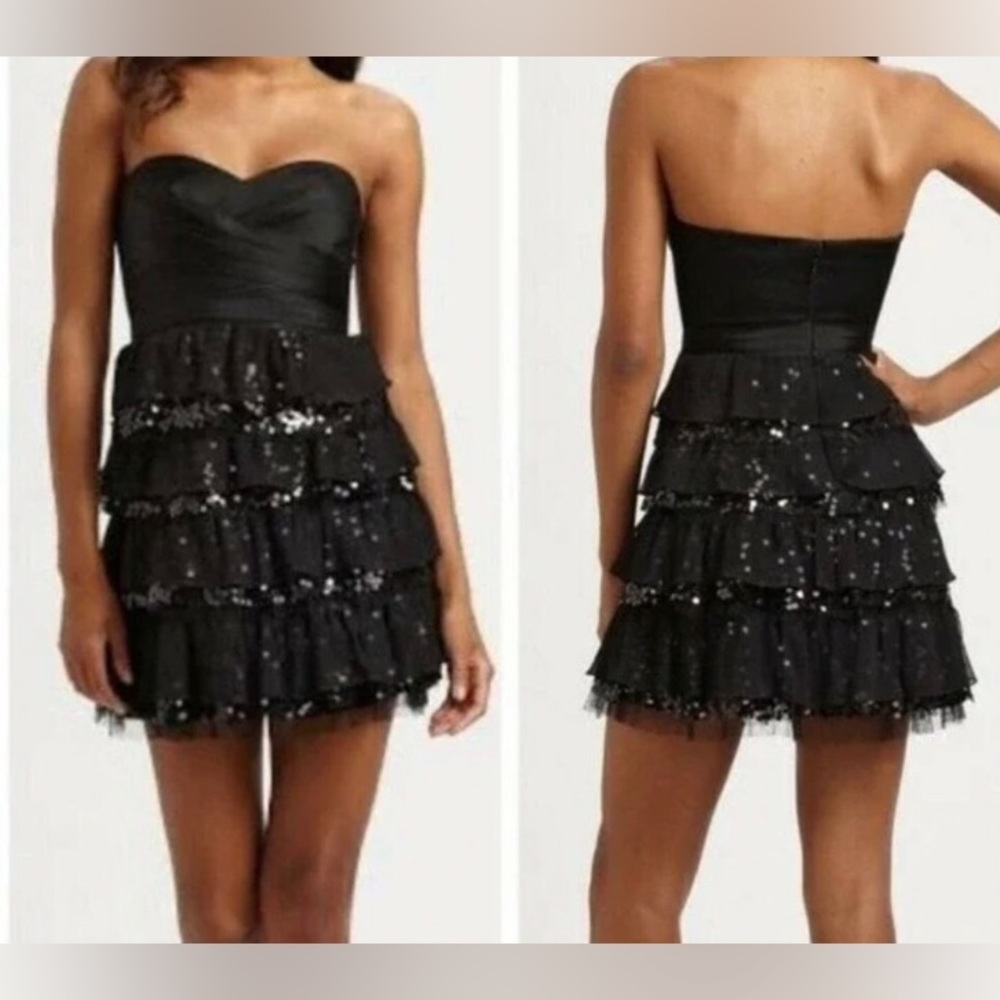 BCBGMaxAzria Ava Tier Sequin Dress